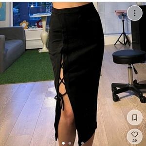 Long sexy black skirt